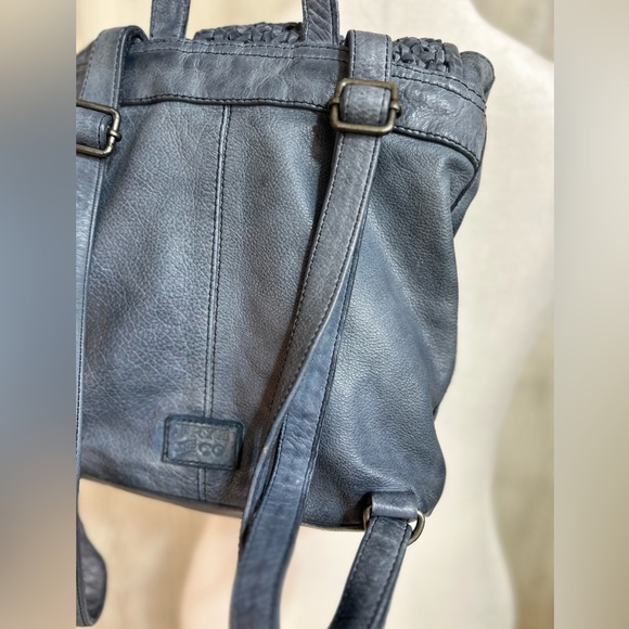 Frye and Co. Women\'s Esme Backpack Purse Blue with Textured Woven Flap main image 15